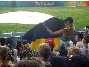Ukraine fan showing her support