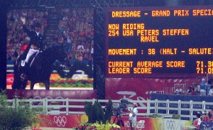 USA rider Steffen Peters and Ravel put in a gorgeous test and earned 71.80%. This pair were a real treat to watch and Ravel was one of the most elastic and flowing horses there.