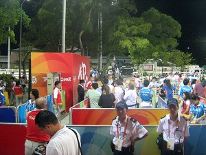 the media scrum for Heike and Isabell