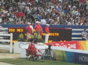Mexico watches their rider on course.