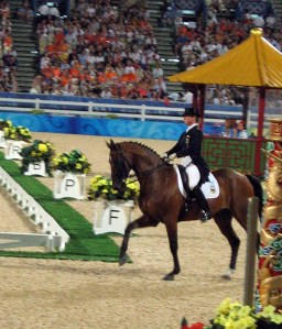 Isabell Werth and Satchmo started off strong but again had a meltdown at the piaffe...this time at A. 