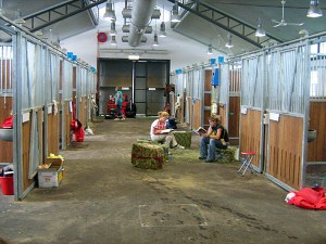 all packed up and waiting for the horse vans to arrive.