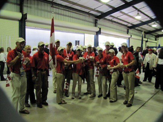 Getting organized before the Athletes' Parade of Nations